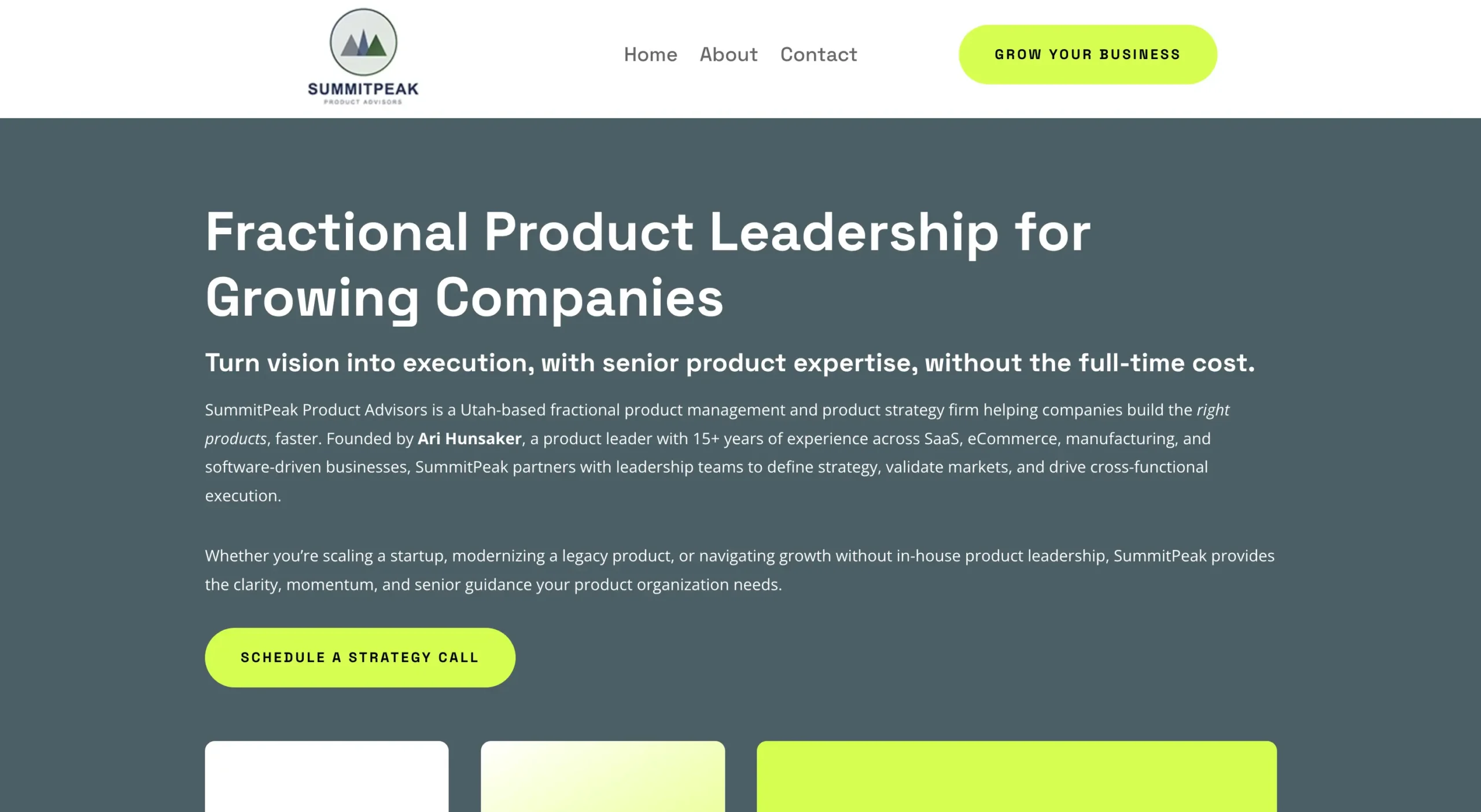 Summit Peak Product Website